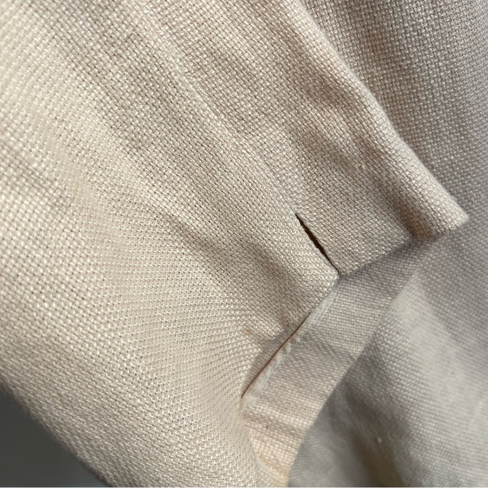 Vintage Linda Allard Ellen Tracy Linen Jacket Tunic Cream Button Collar 14 Large - Picture 3 of 9